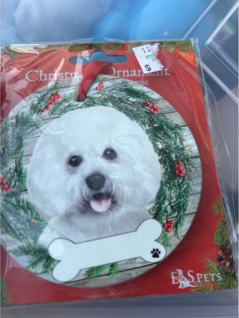 E & C Pets Bichon Frise Christmas Ornament